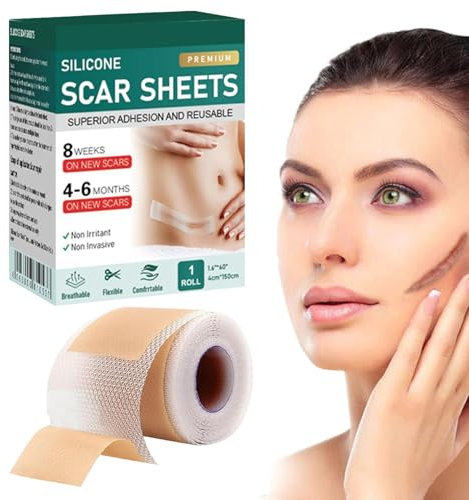 Silicone Tape - Scar Sheets | Easy-Tear Gel Tape For Scars, Silicone Patches For Colleagues, Professional Breathable Waterproof Reusable Scar Tape For Scar Reduction