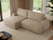 MKS MEBLE Sofa L-Form, Ecksofa mit Schlaffunktion, Wohnlandschaft L-Form, Schlafsofa mit Bettkasten, Bettsofa - Tono L - Beige Plüsch - Links