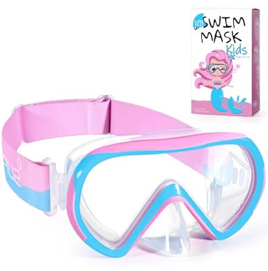 Supertrip Gafas de natación para niños con Cubierta de Nariz para niños de 6 a 14 años,Correa de Tela de Vidrio Templado,máscara de esnórquel para Chicos y niñas,Piscina y Playa