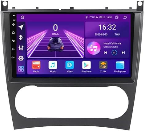 Android 11 Autoradio Radio Für Benz C Class W203 W209 C180 C200 CL203 C209 A209 2004-2011, 9 Zoll HD Touchscreen GPS Navigation Mit Bluetooth WiFi Lenkradsteuerung carplay,V1 Plus
