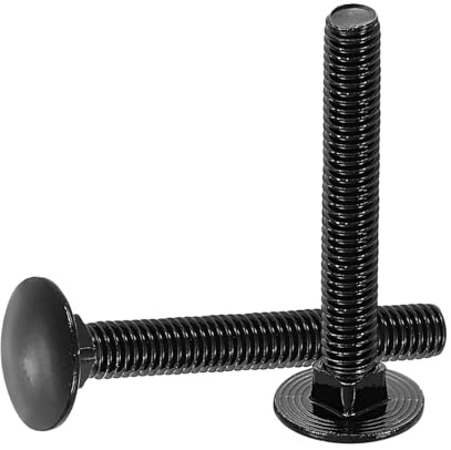 sourcing map Lot de 30 boulons de carrosserie M6 x 45 mm en acier inoxydable 18-8 (304) à tête ronde et à col carré - Vis en oxyde noir pour accessoires de fixation - Noir