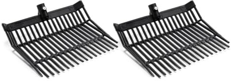 Heavy-Duty Manure Fork Replacement - Pitchfork & Horse Manure Rake for Easy Waste Removal - 2 Pack Durable & User-Friendly Ideal for Stables and Farms Black