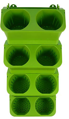 ibasenice 4 Piezas Jardinera Vertical de Pared para Exterior Maceteros Colgantes con Drenaje y Sistema de Autorriego para Plantas Jardín y Decoración de Pared