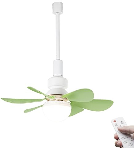 FSLiving Leiser Tischventilator für Schienensysteem mit Fernbedienung, 50 cm Durchmesser, Grün Ventilator leise für Zuhause im Schlafzimmer -Geräuscharmer Deckenventilator 1 Packung - YKFSD