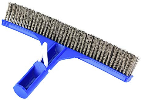 Swimming Pool Scrub Brush, 10 Inch Stainless Steel Concrete Pool Brush for Tiles, Walls, Floor, Steps Cleaning