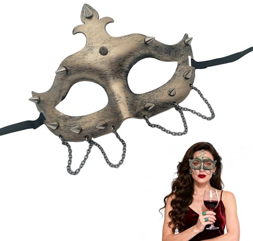 XCSJ Halbmaske Steampunk, Mit Zahnrädern, Steampunk Maske, Phantom Der Oper Maske, Steampunk Accessoires für Halloween, Karneval, Phantom Der Oper, Mottoparty, Frauen, Männer