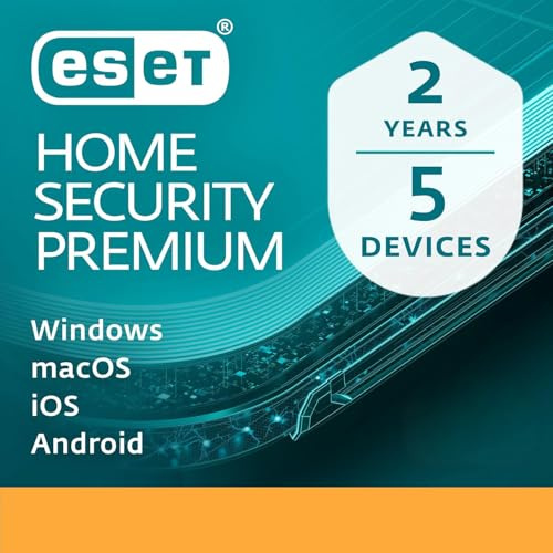 ESET HOME Security Premium 2026 | 5 Devices | 2 Years | Antivirus, Firewall, VPN, Safe Banking, Safe Browsing, Webcam Protection, Secure Data, ESET Folder Guard | Activation Code by Post