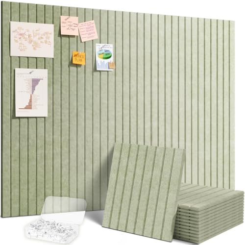 Lifewit Große Filz-Pinnwand, Selbstklebend für Wand, 120x90 cm, Salbeigrün | 12er-Pack Korkwand-Alternative aus Filz, Pinnwand Anschlagtafeln mit 50 Reißzwecken für Klassenzimmer & Homeoffice-Deko