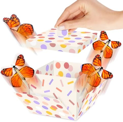 FETTIPOP Schmetterlings Explosion Geschenkbox DIY (Nude-Farbe), Überraschung Geld Geschenkverpackung