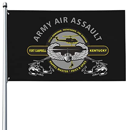Drapeaux Décoratif 101E Division Aéroportée De L'Armée Américaine, Transportée Par Avion. Assaut Imperméable Drapeau De Bienvenue Double Face Bannière Décorative Pour Bureaux Fête Ferme 3X5 Ft