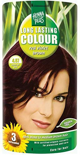 Hennaplus 49147 Long Lasting Colour 4,67 Red Violet Brown