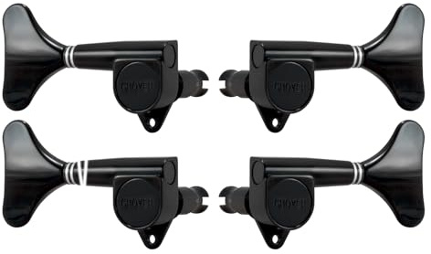 Grover 144BC Mini Bass 2 Per Side Machine Heads, Black Chrome