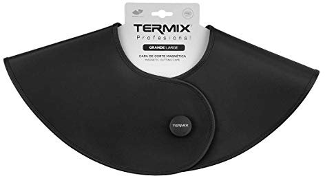 Termix magnetischer, professioneller Schneideumhang für den Friseursalon. Professionelles Friseurzubehör aus PVC- und Polyester-Mischgewebe. Große Größe. Farbe: Schwarz.