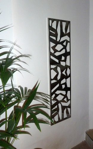 Wandgarderobe/Garderobe, Design Mosaik, 140x40x2 cm, Edelstahl 3D poliert (glänzend) (Marke: Szagato, Made in Germany Kleiderständer Garderobenständer Wandpaneel Wanddeko Kleiderhaken Flurgarderobe)