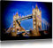 Pixxprint Dark berühmte Tower Bridge abstrakt, Größe: 120x80cm, Leinwandbild, fertig gespannt, Wandbild, Dekoration, Kunstdruck, kein Poster