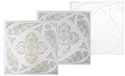 Hexim Nr.69 - Placas de techo (2 m², ligeras, rígidas, 50 x 50 cm), color blanco