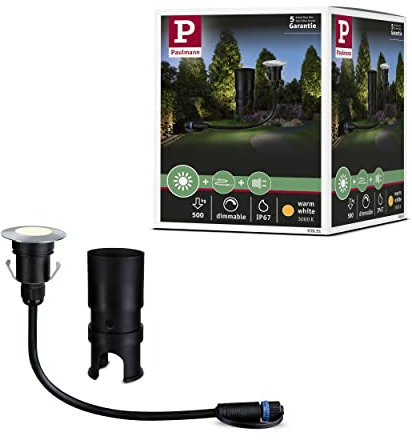 Paulmann Leuchten Paulmann 93951 Outdoor Plug & Shine Floor Mini IP65 3000K 2,5W 24V 55mm Edelstahl/