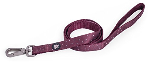 Petface Dog Lead, Medium, Ox Blood Ditsy Spot Pattern (Pack of 1) | Stylish Polka Dot Design, Durable Material, Metal Snap Clip, Easy to Use