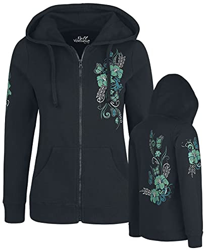 Full Volume by EMP Damen Schwarze Sweatshirtjacke mit Print