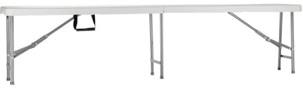 GH91 GARDEN HOUSE GARAGE 91 Banco Plegable Catering 180x30x43cm, Acero, Blanco, Estándar