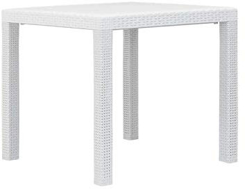 Tomaino Kingbia Gartentisch in Rattanoptik, Kunststoff, Weiß, Small