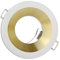 6x Einbaustrahler Rahmen Set weiß/gold rund - Einbaurahmen für GU10 MR16 Leuchtmittel 100x100mm - Ø75mm Bohrloch aus Aluminium Einbau-Spot Strahler Einbauleuchte