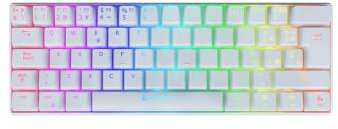 NEWSKILL, Teclado mecánico, Pyros Ivory, Ultracompacto 60%, Inalámbrico o Cable, Antighosting, Teclas Macro Software dedicado, RGB, Switch Outemu Red, Español, Windows, Mac, iOS, Android, Blanco