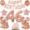 Luftballon 46. Geburtstag frau Rosegold deko Folienballon 46 jahre Geburtstags deko frau Rosegold set happy Birthday 46 Geburtstagsdeko frau Ballon 46 jahre Geburtstag Dekoration Frauen set（46）