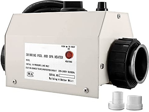 TGHY Elektrische Poolheizung Thermostat 2kW 3kW Schwimmbadthermostat 220V Elektrischer Durchlauferhitzer SPA Wasserbadheizung Geeignet für Max. 2 CBM Oberirdischer Einbaupool,3kw