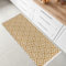 Fashion4Home Teppich Läufer - Tepiche für Wohnzimmer, Schlafzimmer, Küche, Kinderzimmer, Badezimmer - Boho Kelim - Läufer Flur, Trio-Gold-Weiß, Größe: 80x200 cm