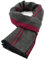 Durio Schal Herren Warm und Weiche Winterschal Herrenschal Gestrickt Plaid Winter Lange Schals XY011-Grau Rot Einheitsgröße