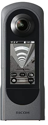 Ricoh Theta X 360° Camera - 11K High-Resolution (60 Megapixels), 5.7K Video, OLED Touch Screen, Built-in GPS, Interchangeable Battery, External Memory