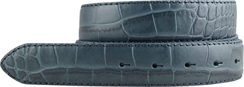 BELTINGER Wechselgürtel mit Krokoprägung ohne Schnalle 3,5 cm | Druckknopf-Gürtel für Damen Herren 35mm Kroko-Optik | Kroko-Muster