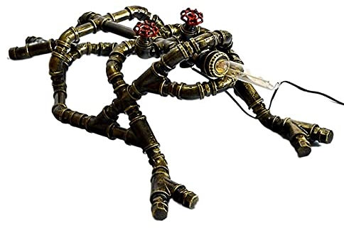 GUOCC Moderno Personalidad Creative Water Pipe Lámpara Americana País Lámpara de Mesa Sapo Industrial Retro Estilo Plancha Mesa Lámpara Simple Romántico Agua Tubería Lámpara Luz de Ambiente