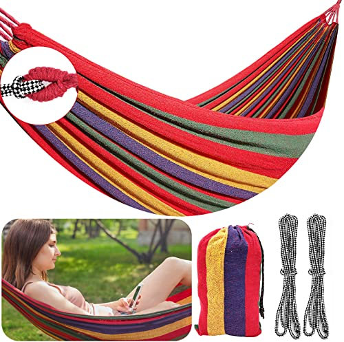 FORYNXHWIN Hängematte,190 x 100cm Einzelhängematte, hängematte Kinder, Outdoor Hängematten Stabhängematte, für Reisen, Gärten und Strände