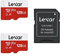 Lexar 128GB 2 Pack Micro SD Card E Series, microSDXC UHS-I Flash Memory Card with Adapter - Up to 100MB/s, A1, U3, Class10, V30, High Speed TF Card (2 microSD Cards + 1 Adapter)