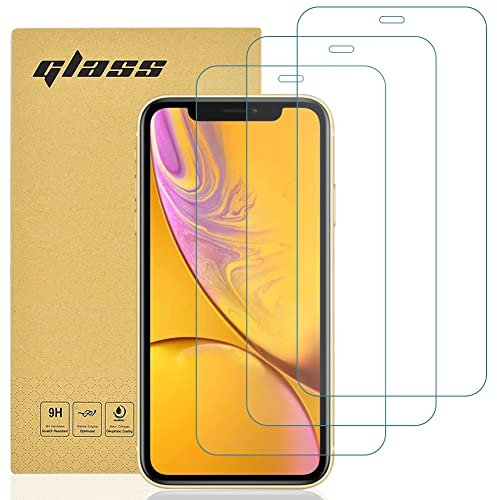 gueche [3 Unidades Protector de Pantalla para iPhone XR, iPhone 11, Cristal Templado para iPhone 11 Fácil Instalación, Vidrio templado 9H,Alta Definicion,Anti-Arañazos