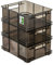 PAFEN 3x Euro Stapelbox 20l - 43 x 35 x 18 cm - Aufbewahrungsbehälter Euro-box Transparent Stapelkasten Transport Eurobehälter aus PP, Schwarz