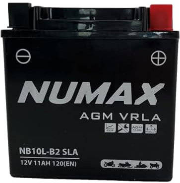 Numax - Batterie moto NUMAX NB10L-B2 SLA 12V 11Ah 120A Dimensions: 136x75x141mm et plus à Droite