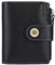 Bailonda Porte Feuille Femme Petit Format, Petit Cuir Porte Monnaie Court avec RFID Blocage, avec 1 Pochette à Monnaie, pour 16 Cartes, Billets et pièces de Monnaie (Noir)