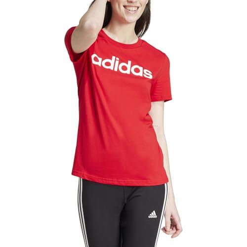 Adidas Damen Essentials Slim Logo Tee, Better Scarlet, L Short
