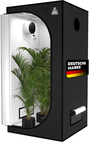 Treez Tools Grow Zelt Schwarz | Hochwertiges Indoor-Pflanzenanzuchtzelt für optimales Wachstum | Indoor Garden | Pflanzenzelt | Grow Tent | Gewächshaus - Small (80 x 80 x 180 cm)