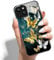 Printed Phone Case for iphone 13 Mini 5.4 HD Glass PC Hard Back Cover with Shockproof Silicone Skin Butterfly Love Marble Pattern Design for Girls Boys -Green Gold Butterfly