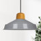bamyum Asletl Pendelleuchte Esstisch Holz Ø41 cm, Hängelampe Esstisch Holz, Hängelampe Industrial Vintage, Küchenlampe Hängend Vintage, Wohnzimmerlampe Pendelleuchte Grau Metall Küchenlampe Hängend