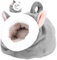 Ryaupy 1 Stück Hamster Baumwollnest, Klein Kleintierbett, Kuschelhöhle, Hamster-Winter-Wärme-Baumwollnest, Überwinterungsschlafsäcke, Meerschweinchen Höhle Waschbar für Hamster, Chinchilla (Grau)