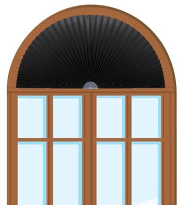 Blaward Bogen Fensterjalousien Halbkreis Plissees Selbstklebend Kein Bohrer Licht Filterstoff Halbkreis Halbrunde Fensterjalousie Bogenfensterabdeckungen für Wohnzimmer Badezimmer Küchenfenster