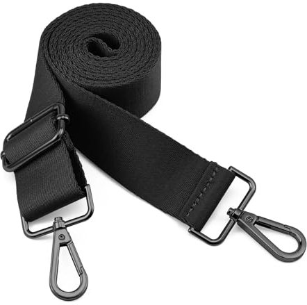 QIUTIMIY Schultergurt, Verstellbarer, Dicker, weicher, universeller, Rutschfester Ersatz-Komfort mit Nickel-Schnallen für Umhängetasche/Messenger-Tasche(Schwarz)
