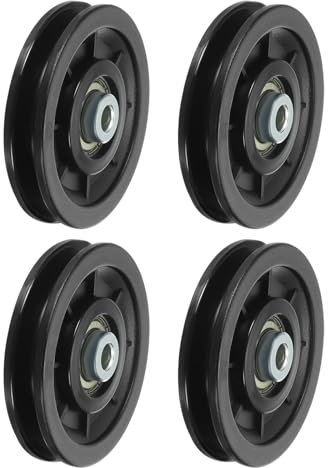 PATIKIL Universal Bearing Pulley Wheel 90mm/3.5, 4 Pack Nylon Bearing Pulley Wheel Lifting Bearing Wheel Replace for Gym Equipment Part Cable Machine