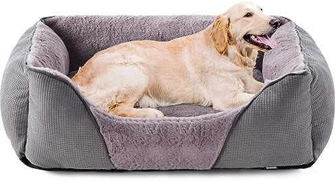 JOEJOY XL Dog Bed Washable Waterproof No Dust No Odor Fluff 89x64x23cm, Extra Large Grey, Dog Beds Extra Large for Labrador/Golden Retriever
