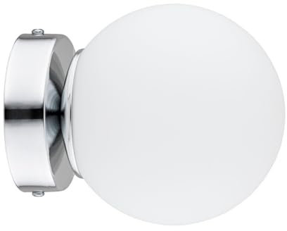 KAR LIGHTING Wandleuchte 1-flammig aus Stahl & Glas | Wandlampe E27 in Chrom für Wohn-, Ess- & Arbeitszimmer | Modernes Design & LED-kompatibel